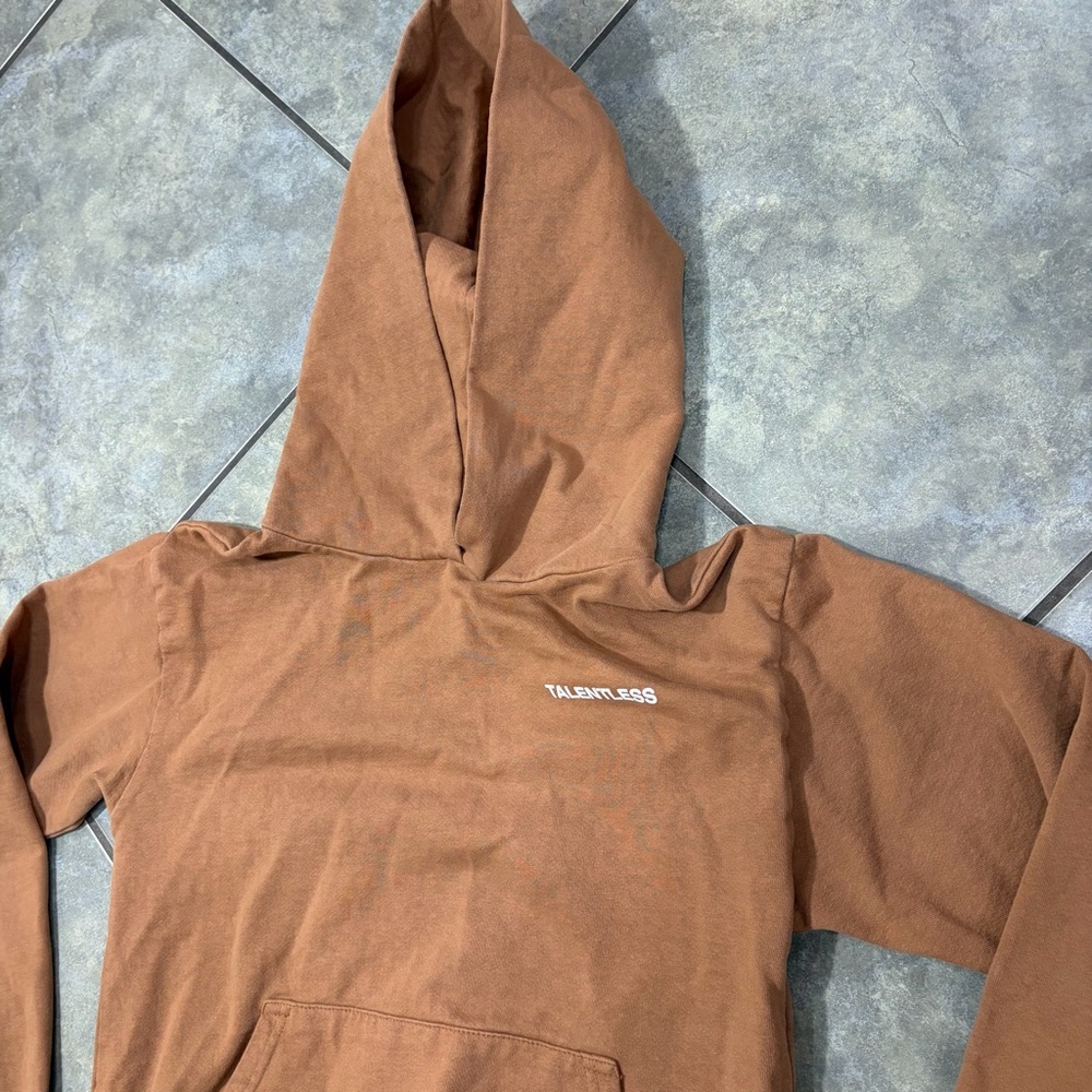 Talentless hoodie Caramel color Sz XS StreetWear Preppy Casual - Picture 3 of 10